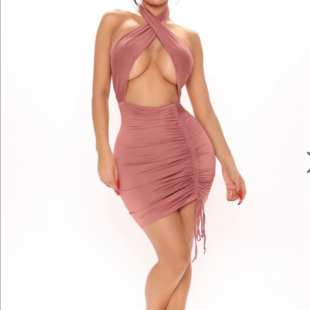 Always out ruched mini dress